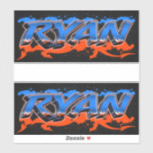 Ryan Vorname Name Graffiti Aufkleber Sticker (Vel)
