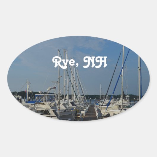 Rye NH Harbour Ovale Sticker (Voorkant)