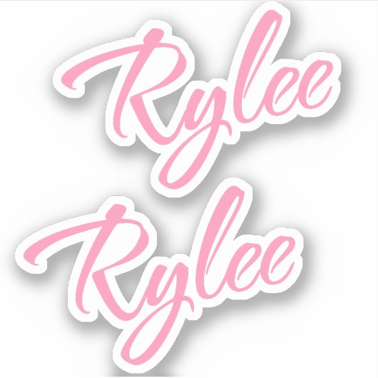 Rylee Nom décoratif en Sticker rose x2 (Devant)