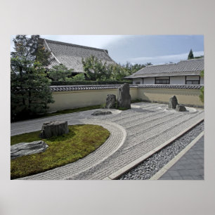 Ryogeen in Temple Garden - Kyoto Japan Poster