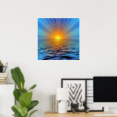 Rys-687316 DIGITALE SUNRISE OCEAN RIPPLES BACKGRO Poster (Thuiskantoor)