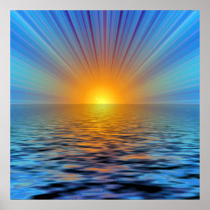 Rys-687316 DIGITALE SUNRISE OCEAN RIPPLES BACKGRO Poster