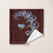Rythme de l'ensemble de serviettes de bain de coeu (Gant de toilette)