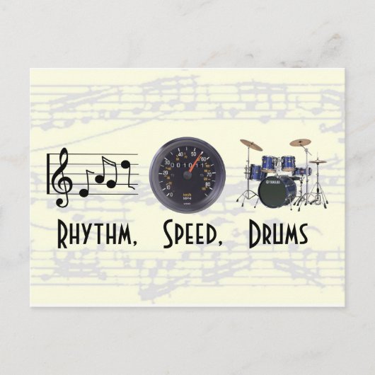 Rythme, vitesse, batterie carte postale (Devant)