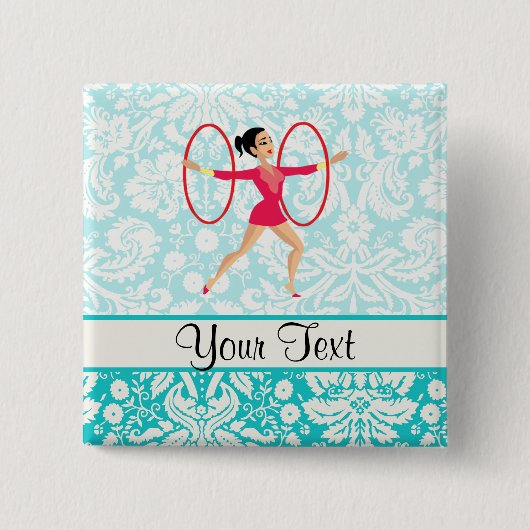 Rythmic Gymnastics Hoops Vierkante Button 5,1 Cm (Voorkant)