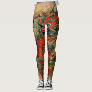 Ryu no Yume: Majestueus Japans Dragon Back Tattoo Leggings