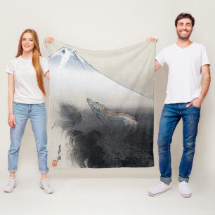 Ryu Shoten: Opstijgende draak boven Fuji, Japan Fleece Deken