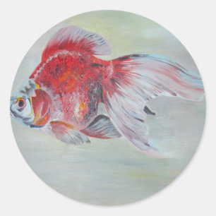 Ryukin Goldfish Acrylverf Ronde Sticker