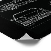 S15 Spec R Aero Lijn Art Blauw Afdruktekening TE37 Poster (Hoek)