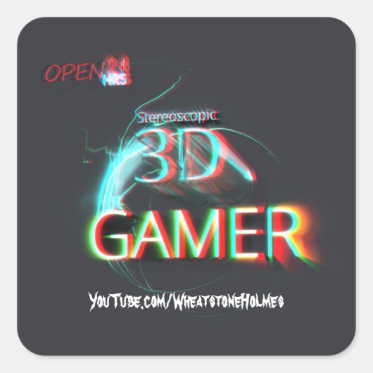 S3D-gamer Vierkante Sticker (Voorkant)