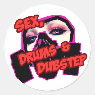 S3X-DRUMS en DUBSTEP Ronde Sticker