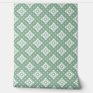 (S) 2502222C Retro Dotty Diamond Green Backgroud Behang