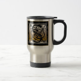 S "Celtic Black Stone" Monogram Travel Mugs Reisbeker