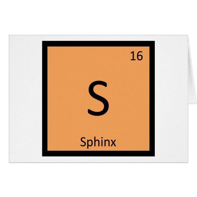 S - Chat Sphinx Chimie Tableau Périodique Élément (Devant horizontal)