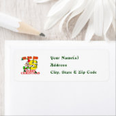S - CHRISTMAS ELF MONOGRAM RETURN ADRES ETIKETTERS ETIKET (Insitu)