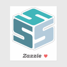 S-Cubed Blauwe Logo Sticker (3" x 3")