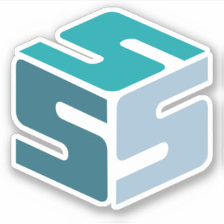 S-Cubed Blauwe Logo Sticker (3" x 3")