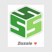 S-Cubed Groene Logo Sticker (3" x 3") (Vel)