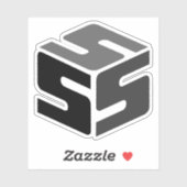 S-Cubed Zwarte Logo Sticker (3" x 3") (Vel)