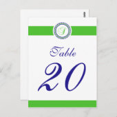 S Dot Circle Monogram Tafelnummer (Limoen / Blauw) (Voorkant / Achterkant)