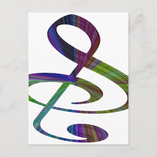"S", "&" en/of treble Clef Musical Note Briefkaart (Voorkant)