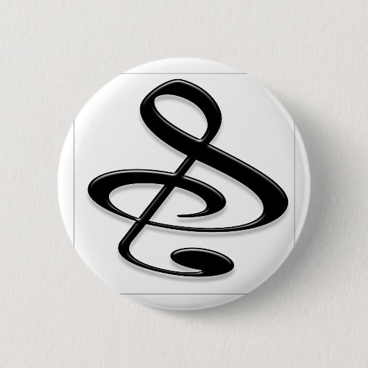 "S", "&" en/of treble Clef Musical Note Ronde Button 5,7 Cm (Voorkant)