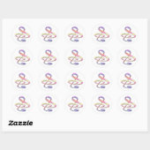 "S", "&" en/of treble Clef Musical Note Ronde Sticker (Vel)