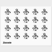"S", "&" en/of treble Clef Musical Note Ronde Sticker (Vel)