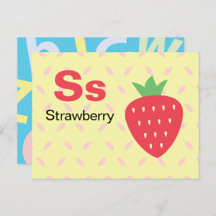 S est pour fraise - Carte Flash Alphabet