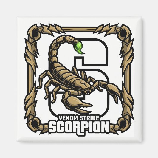 S est pour Scorpion – Aimant d'apprentissage ABC d (Devant)