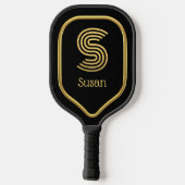 S Gold Initiaal Pickleball Paddle (Achterkant)