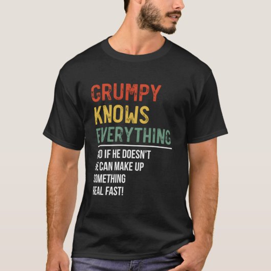 S Grumpy Weet Alles Vaderdag Grumpy T-shirt (Voorkant)