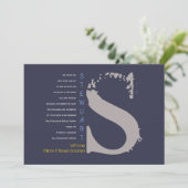 S Initiaal Collectie Bat Bar Mitzvah Uitnodiging (Staand voorkant)