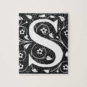 S initiaal florale suspensie legpuzzel