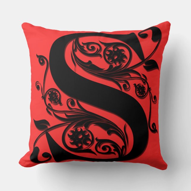 S Initiaal Monogram - Kussen (Voorkant)