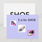 "S" is bestemd voor de Shoe Alphabet Flashcard Briefkaart (Voorkant / Achterkant)
