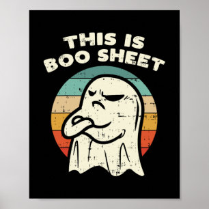 S is Boo Sheet Ghost Retro Halloween Kostuum manne Poster