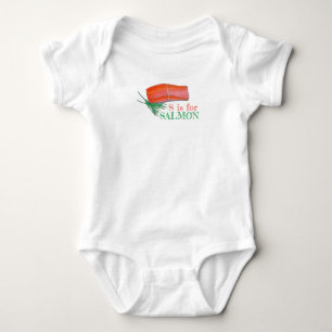 S is voor ABC's met SALMON Alaskan Fish Seafood Le Romper