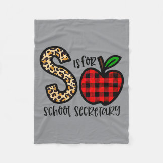 S Is Voor Schoolsecretaresse Luipaard Rode Effen Fleece Deken