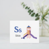 S is voor Slide - Alfabet Flash Kaart (Staand voorkant)