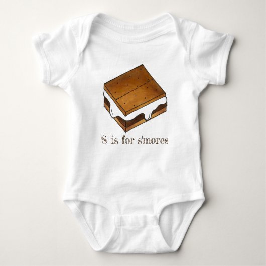 S is voor S'mores Campfire Smores Letter S Alphabe Romper (Voorkant)