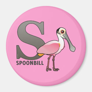 S is voor Spoonbill Magneet