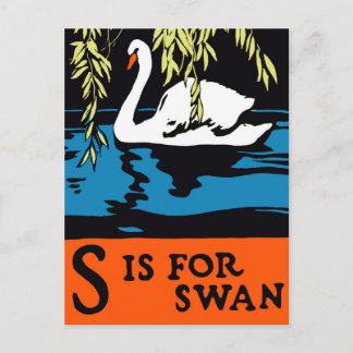 S is voor Zwanen Poster Briefkaart