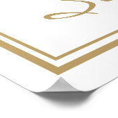 S Letter Gold Monogram Oranje bloemen Poster (Hoek)