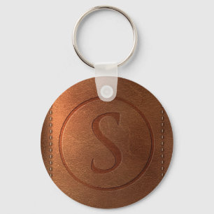 S-letter lederen alfabet sleutelhanger