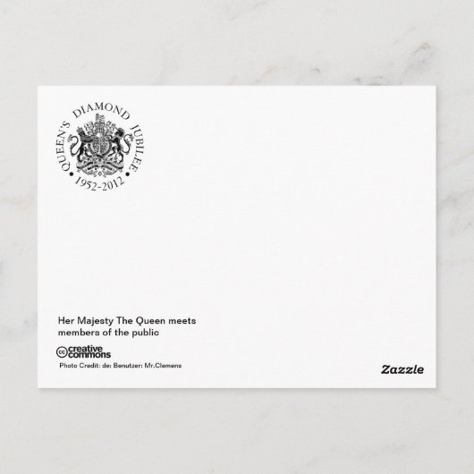 S.M. la carte postale de jubilé de diamant de la (Dos)