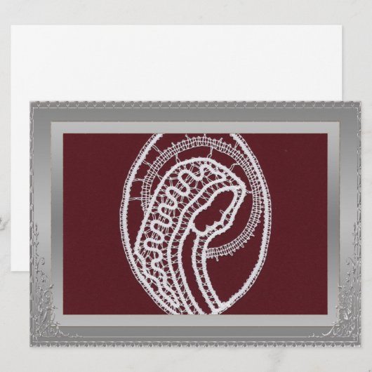 S. Mary Elegant Silver Border lijst, aangepaste fo (Voorkant / Achterkant)