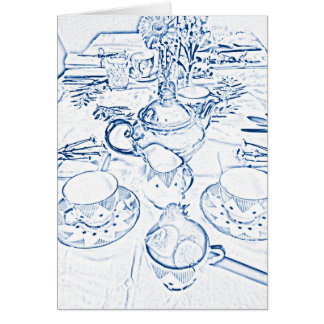 's middags thee in blauw