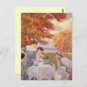 's middags thee in het park briefkaart (Voorkant / Achterkant)