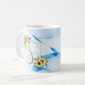 S | Mok goudmonogram zonnebloem (Voorkant links)